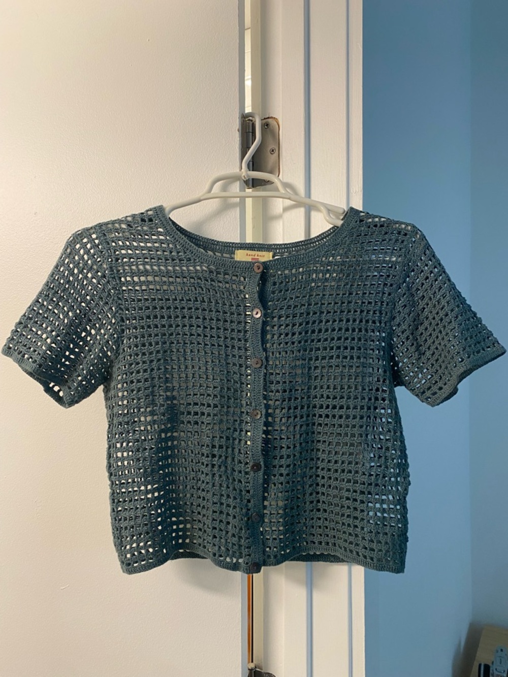 Open-Knit Button-Front Women's Sweater Cardigan - Green